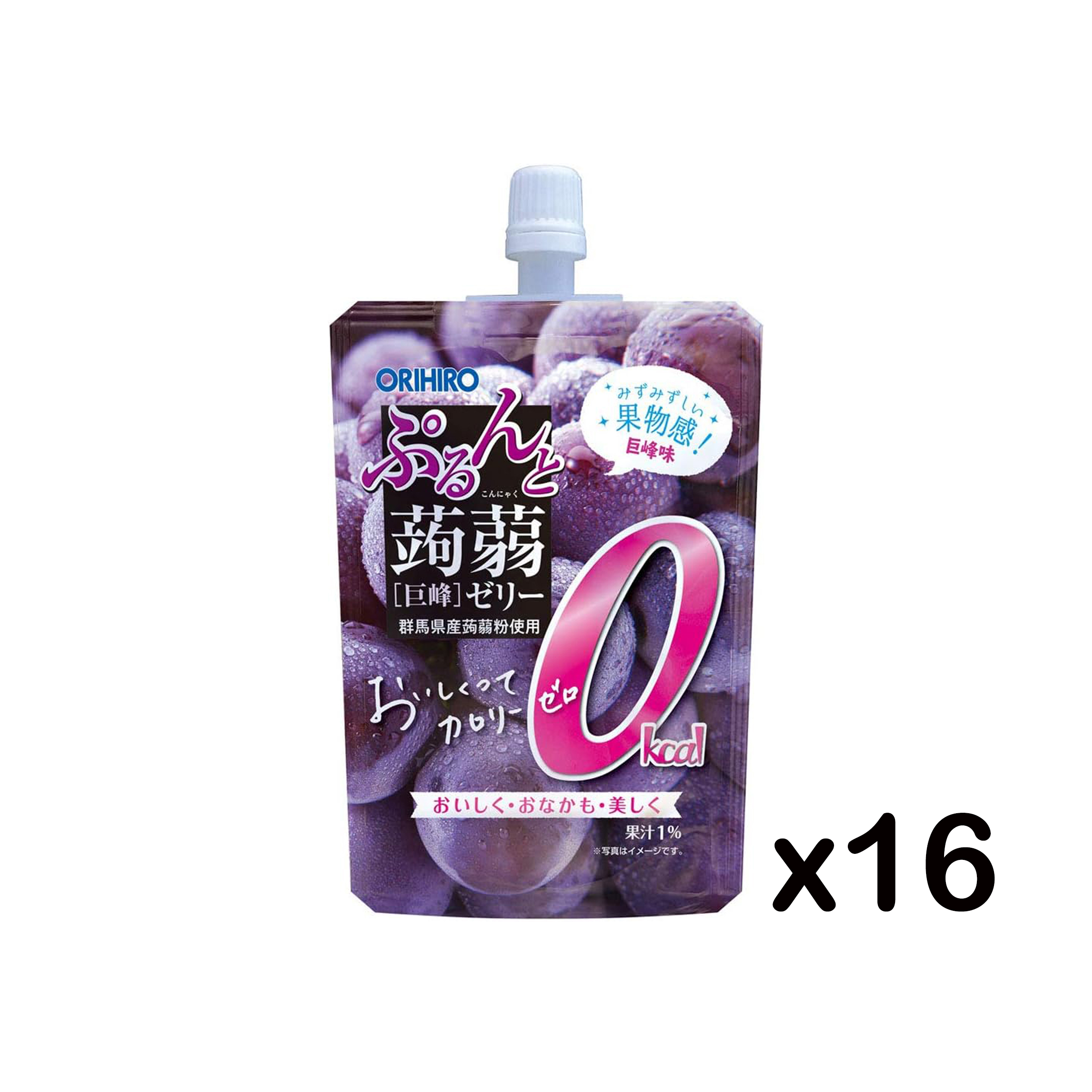 [N-0037-02] 오리히로 곤약젤리 거봉 제로칼로리 스탠딩 130g X 16개