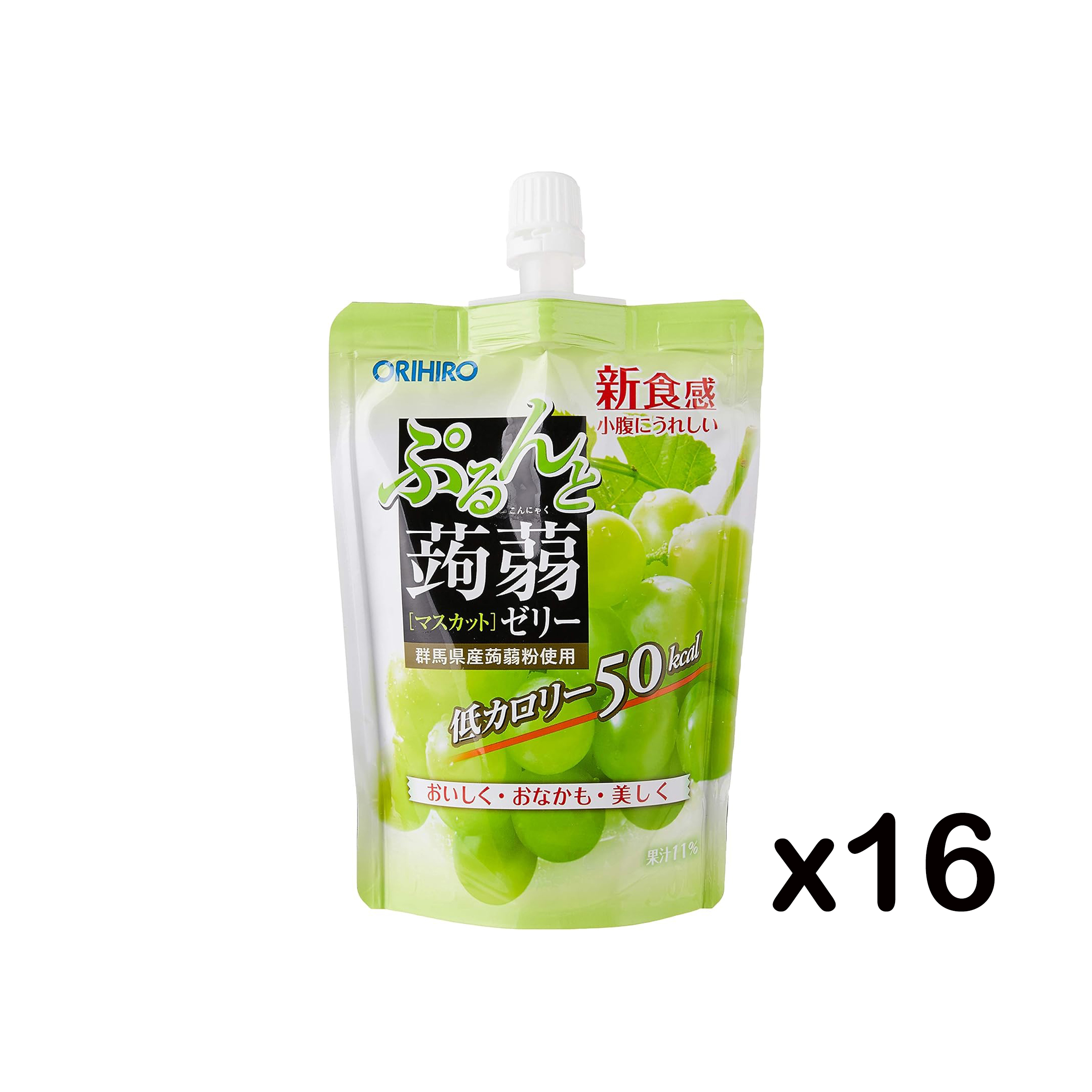 [N-0038-02] 오리히로 곤약젤리 머스캣 스탠딩 130g X16개