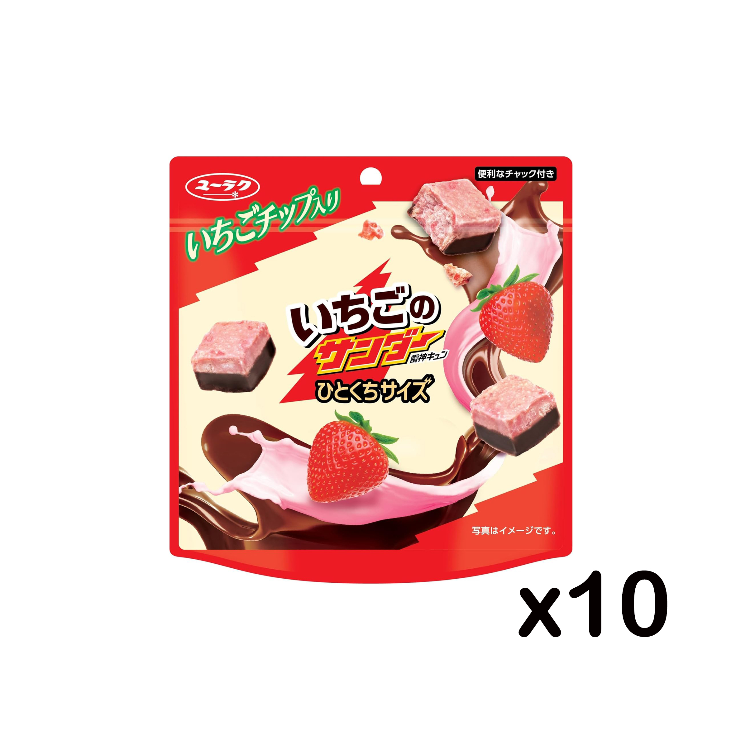 [N-0052] 딸기 썬더 한입사이즈 파우치 42g (10봉)